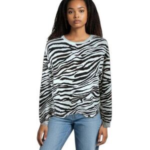 CIRCLE X BLACK & WHITE ZEBRA PRINT PULLOVER SZ.S EUC.